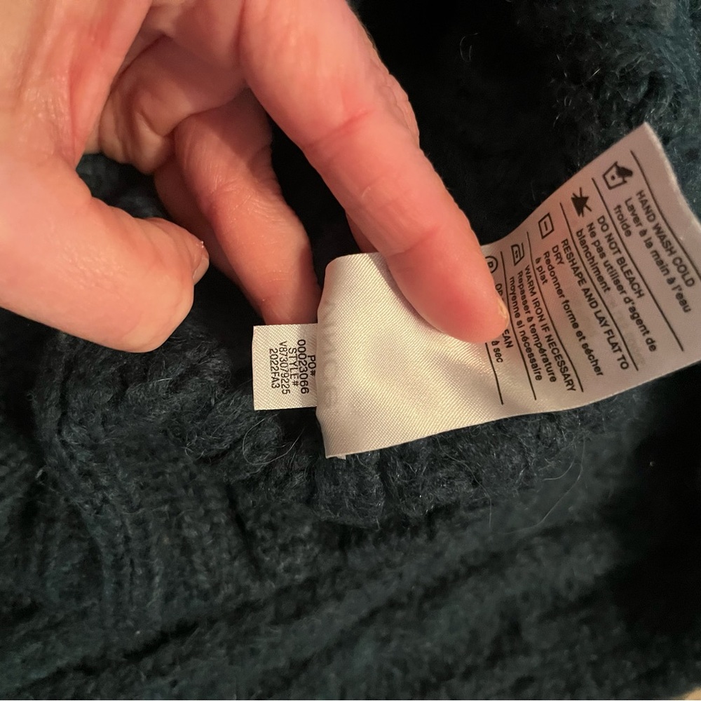 VINCE Interlaced Cable Knit Turtleneck Sweater Dark Malachite Sz M Alpaca Wool - Picture 10 of 15